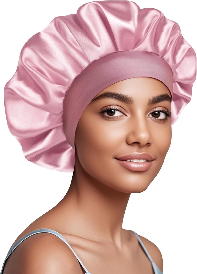 Doitory Store Satin Silk Bonnet for Sleeping, Soft Satin Lined Hair Bonnet for Women, Double Layer Sleep Nightcap - Image 1